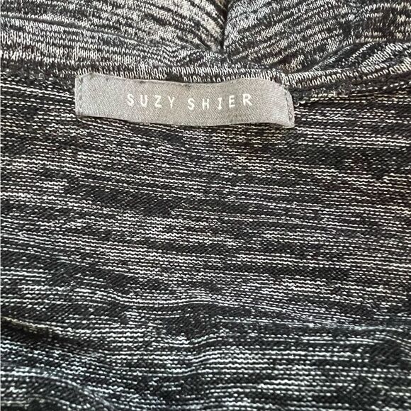 SUZY SHIER Heather Grey Cross Front Wrap Knee Length Scrunch Side Dress - Picture 7 of 8